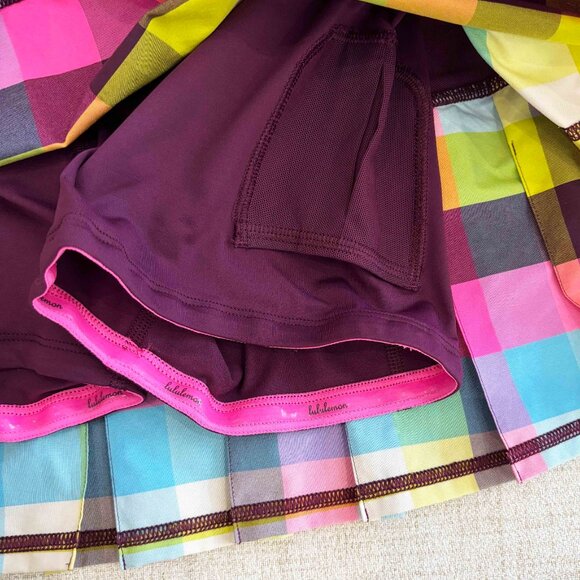 lululemon Sea Check Multi / Plum Pace Setter Skirt size 4 - Picture 10 of 13